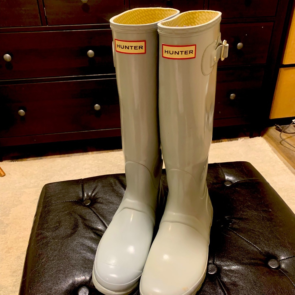 Hunter Boots classic tall light blue size 10